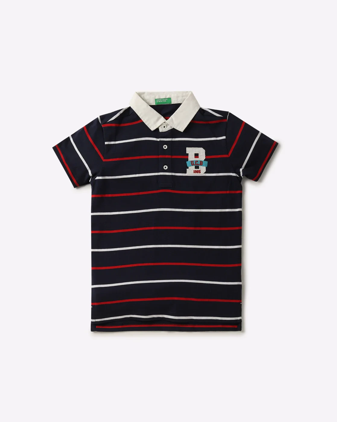 Striped Polo T-shirt with Brand Applique Wholesale Supplier Bangladesh